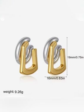 NEW Tina Mini Ear Cuff Earring Two-Tone Gold Silver Demarson STYLE JL10